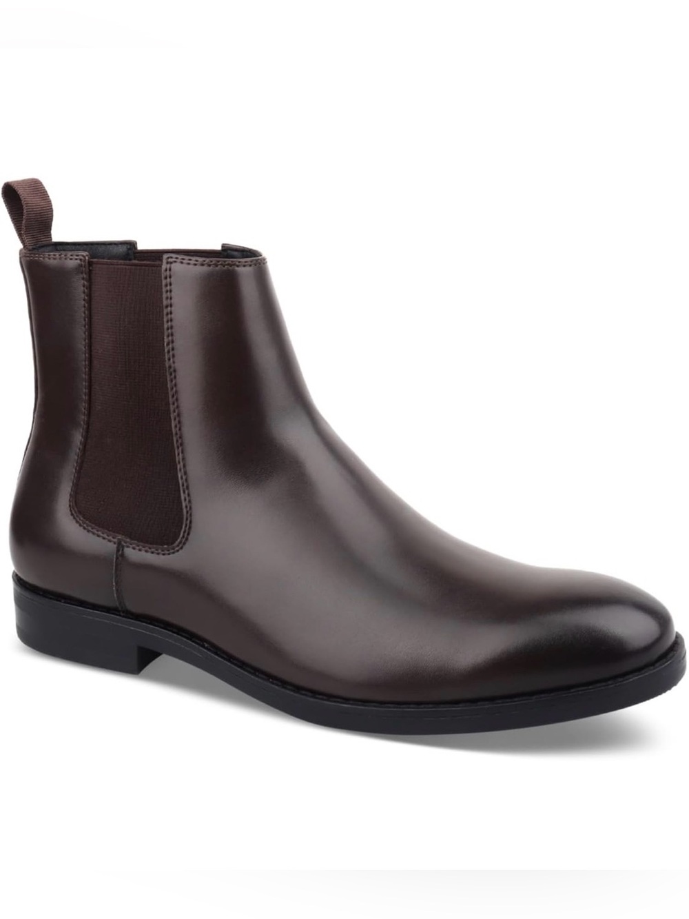 0197: Alfani Luka 2 Men's Dark Brown Leather Chukka Chelsea Boots